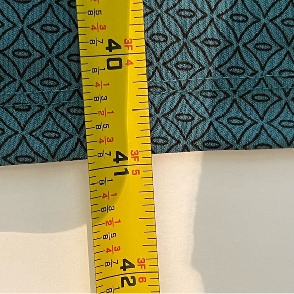 LOFT Teal & Black Wrap Dress With Fabric Belt - Picture 11 of 11